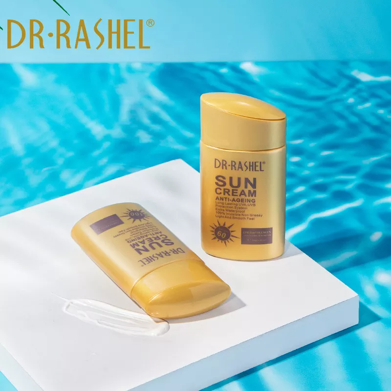 کرم ضد آفتاب طلا کلاژن ضد پیری دکتر راشل 80میل DR RASHEL Gold Collagen Sun Cream 