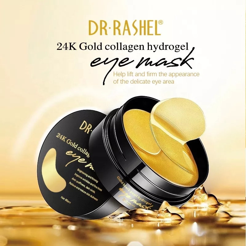 ماسک دور چشم طلا 24k رفع چروک دکتر راشل ( پچ دورچشم ) 60 عدد DR RASHEL 24k Gold Collagen Hydrogel Eye Mask