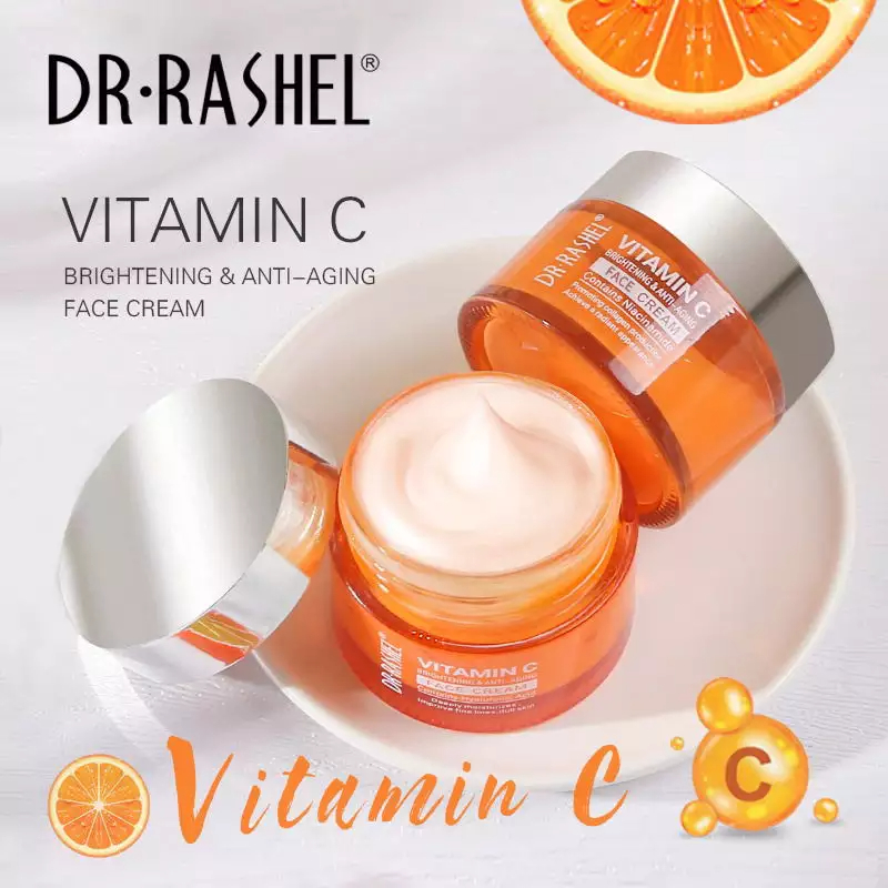 کرم صورت ویتامین سی و هیالورونیک اسید روشن کننده دکتر راشل 50گرم DR·RASHEL Vitamin C face cream