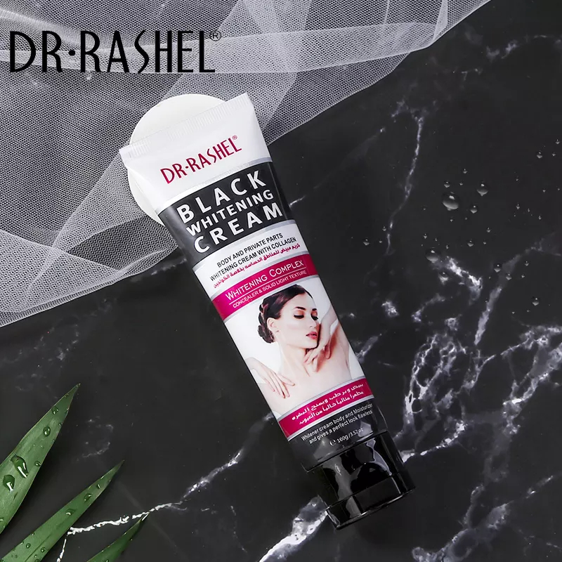 کرم کلاژن و ذغال سفید کننده بدن و نواحی خصوصی دکتر راشل 100گرم Dr.Rashel Black Charcoal Whitening Cream With Collagen For Body&Private Parts
