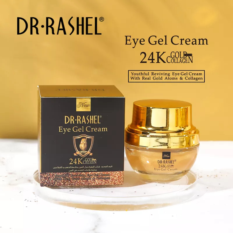 ژل کرم دور چشم طلا کلاژن ضدچروک و لیفتینگ دکتر راشل 20 گرم DR.RASHEL 24 K Gold Collagen Eye Gel Cream