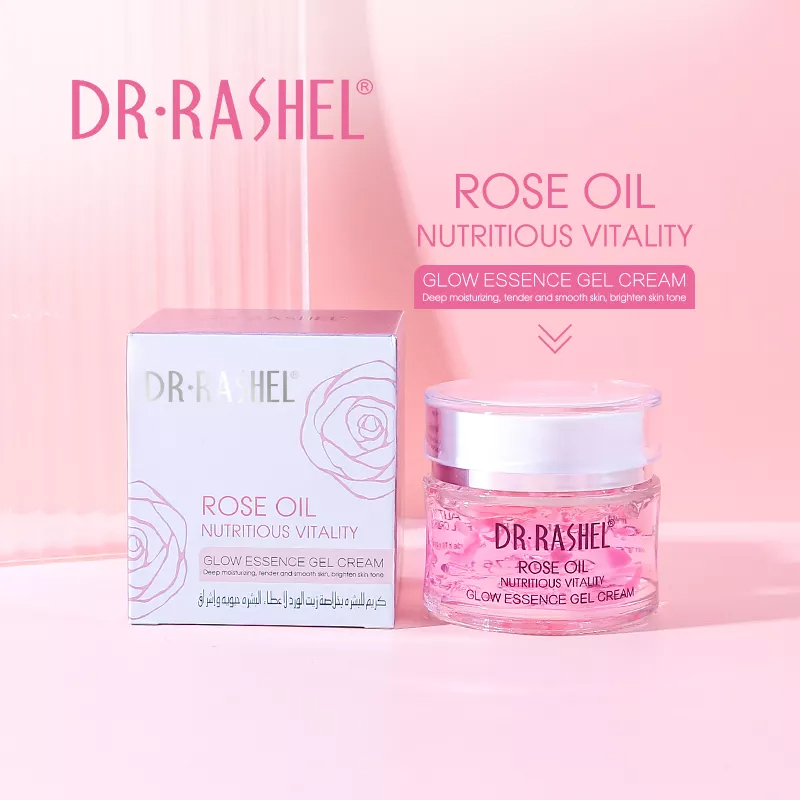 ژل کرم صورت روغن گل رز دکتر راشل آبرسان اورجینال حجم50گرم DR.RASHEL Rose Oil Nutritious Vitality Glow Gel Cream