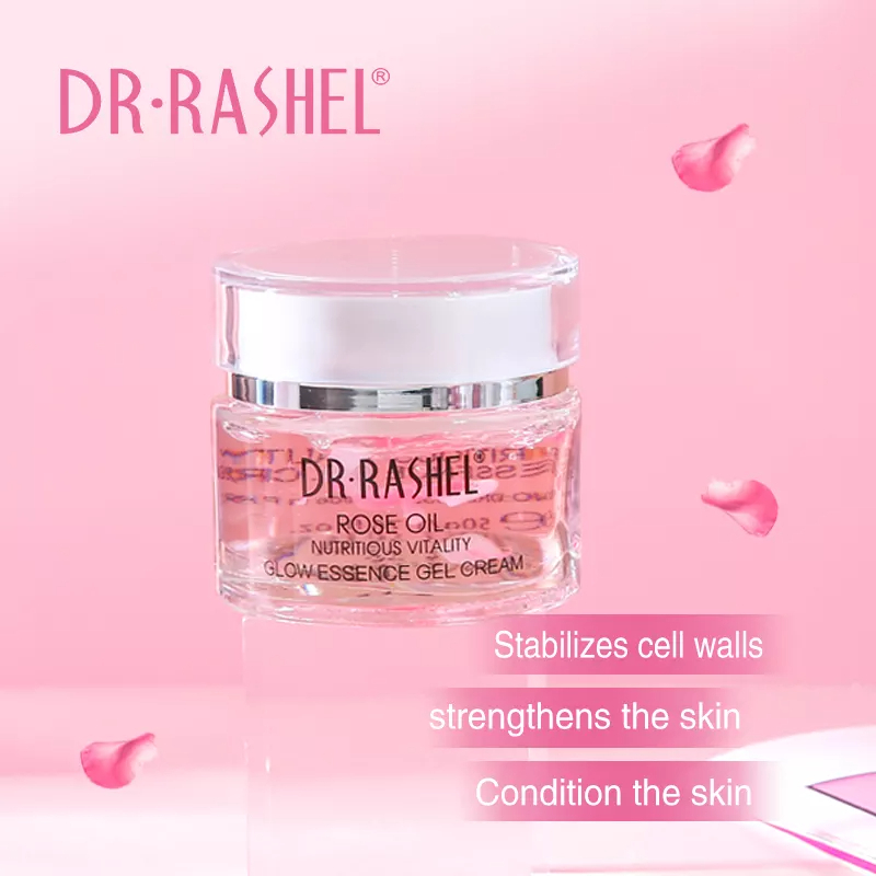 ژل کرم صورت روغن گل رز آبرسان دکتر راشل حجم50گرم DR.RASHEL Rose Oil Nutritious Vitality Glow Gel Cream
