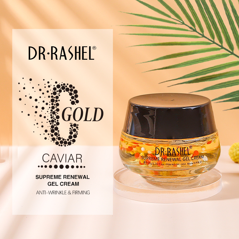 ژل کرم صورت طلا خاویار ضد چین و چروک قوی دکتر راشل حجم50میل Dr Rashel Gold Caviar Gel Cream