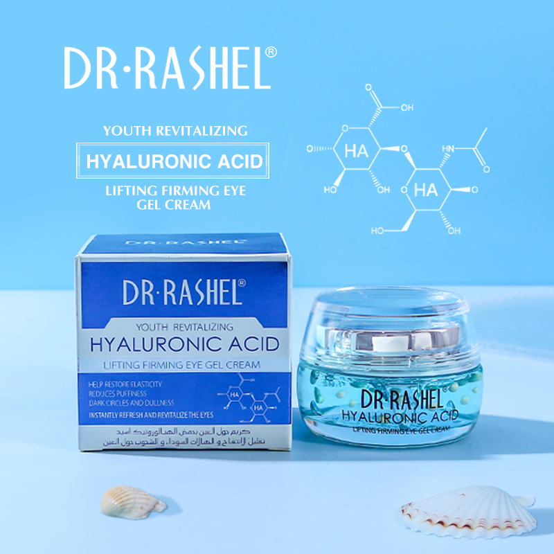 ژل کرم دورچشم هیالورونیک اسید دکترراشل اورجینال آبرسان و جوانساز حجم30گرم DR.RASHEL YOUTH REVITALIZING HYALURONIC ACID LIFTING FIRMING EYE GEL CREAM
