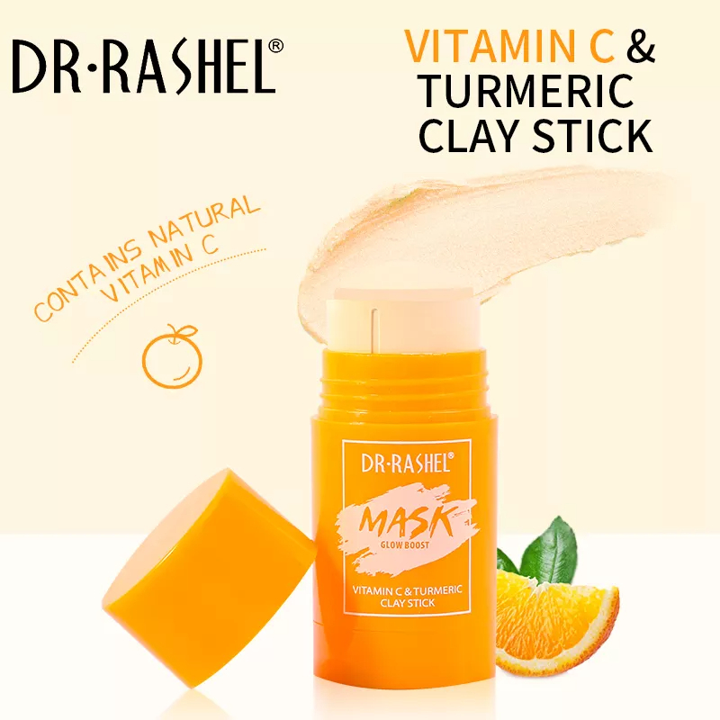 ماسک خاک رس استیکی ویتامین سی و زردچوبه دکتر راشل 42گرم DR RASHEL Glow Boost Vitamin C and Turmeric Clay Mask For Face