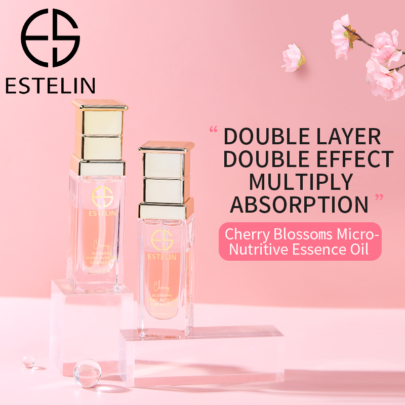 سرم روغنی صورت شکوفه گیلاس استلین ترمیم کننده فوری و قوی 30میل ESTELIN Cherry Blossoms Micro-nutritive Essence Oil
