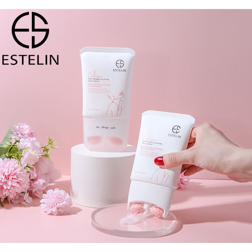 کرم کلاژن ضد چروک و لیفتینگ گردن استلین حجم 120 گرم ESTELIN Collagen Anti-Wrinkle & Lifting Neck Cream