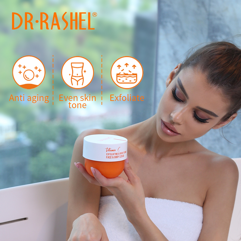 اسکراب لایه بردار روشن کننده ویتامین سی دکتر راشل اورجینال حجم 250میل Dr.Rashel Vitamin C Exfoliating&Brightening Face &Body Scrub