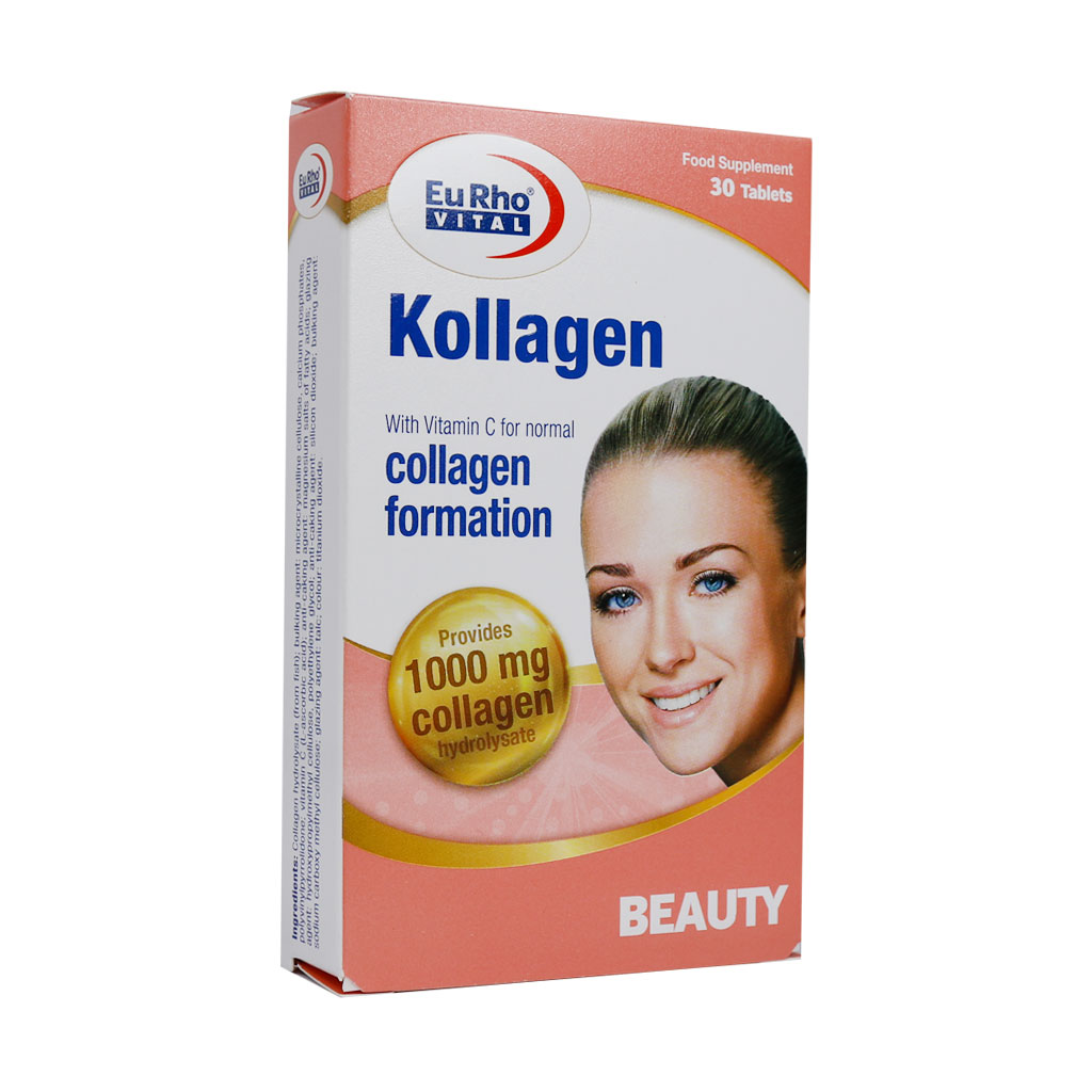 قرص کلاژن 1000 میلی گرم یوروویتال 30 عدد Eurho Vital Kollagen 1000mg 30 Tablets