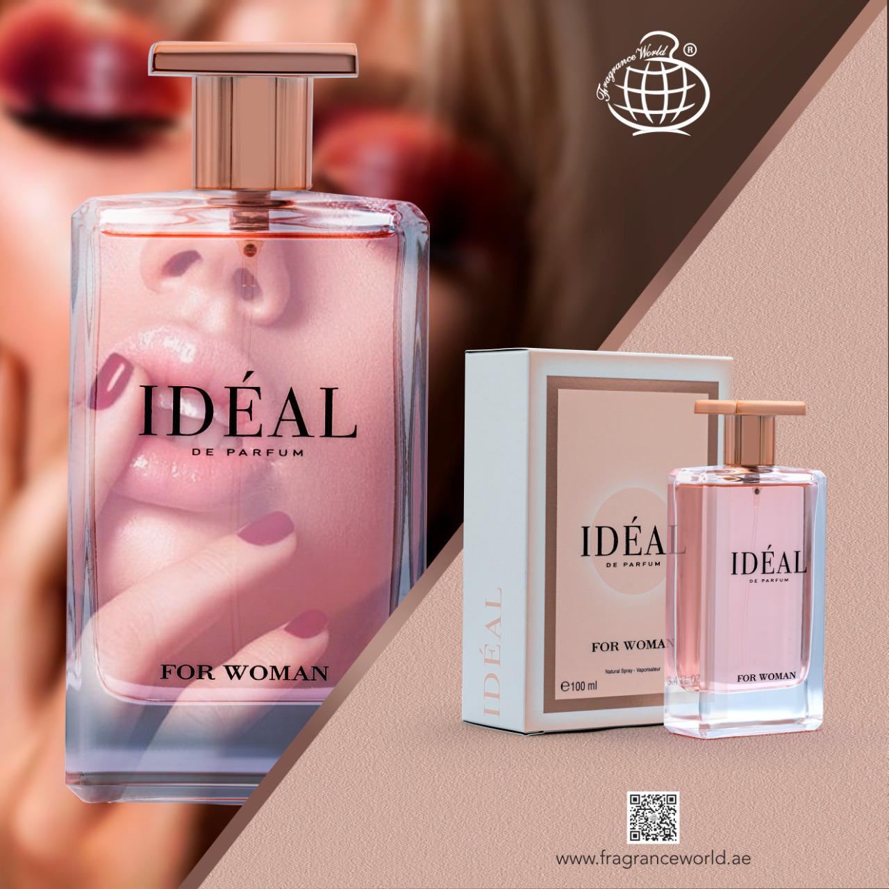 عطر و ادکلن زنانه فرگرانس ورد لانکوم آیدول ( ایده آل ) Fragrance World IDEAL حجم 100 میل