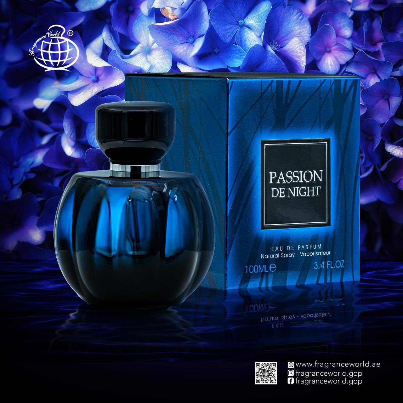عطر و ادکلن زنانه فرگرانس ورد میدنایت پویزن ( پشن د میدنایت ) Fragrance World Passion De Night حجم 100 میل