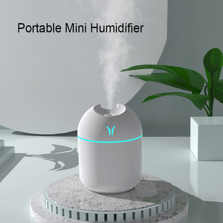 دستگاه بخور سرد مینی طرح M چراغ دار حجم 250 میل Mini Cute Portable Air Humidifier H₂O 250ml