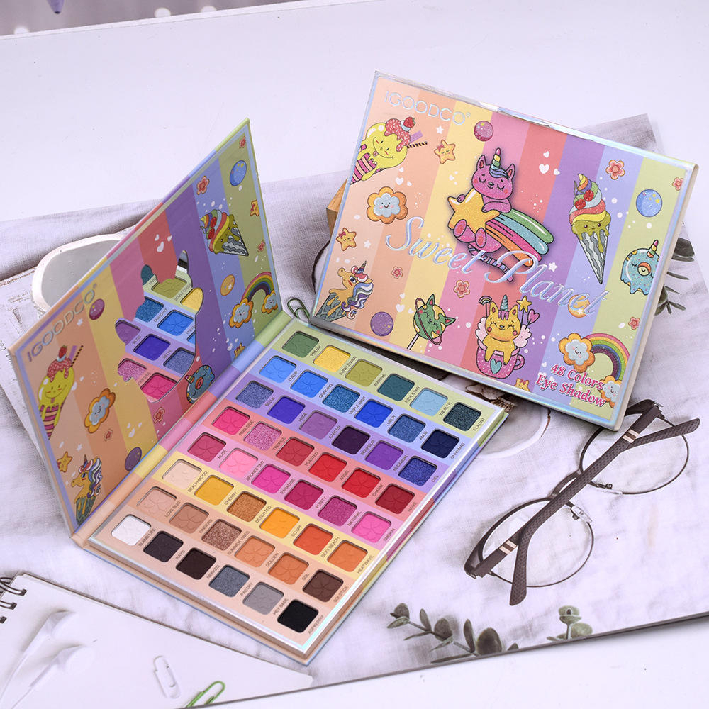 سایه چشم آی گود کو مدل سوییت پلنت 48 رنگ اورجینال IGOODCO Sweet planet 48 Pigmented colors Eyeshadow Palette