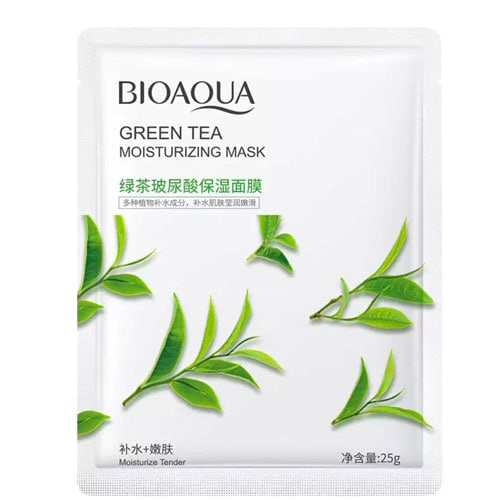 ماسک ورقه ای چای سبز و هیالورونیک اسید بیوآکوا  25گرمی BIOAQUA Green Tea and Hyaluronic Acid Mask