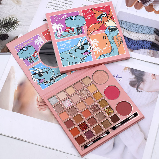 پالت آرایشی 33 رنگ دایناسور آی گود کو  IGOODCO Dinosaur 33 Eyeshadow Highlight Blush Makeup Plate