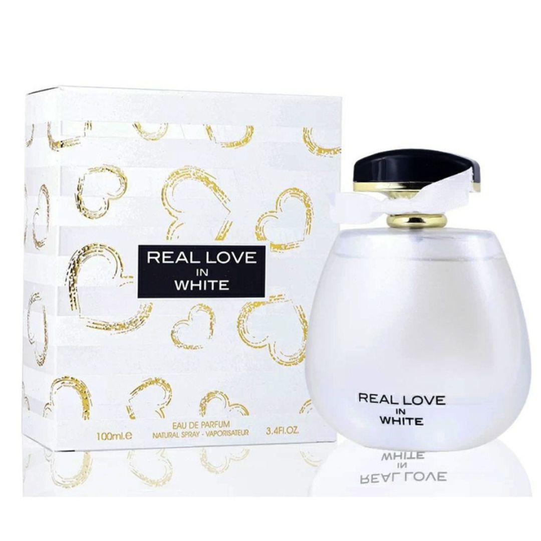 عطر و ادکلن زنانه فرگرانس ورد کرید لاو این وایت (ریل لاو این وایت) Fragrance World Real Love in White حجم 100 میل