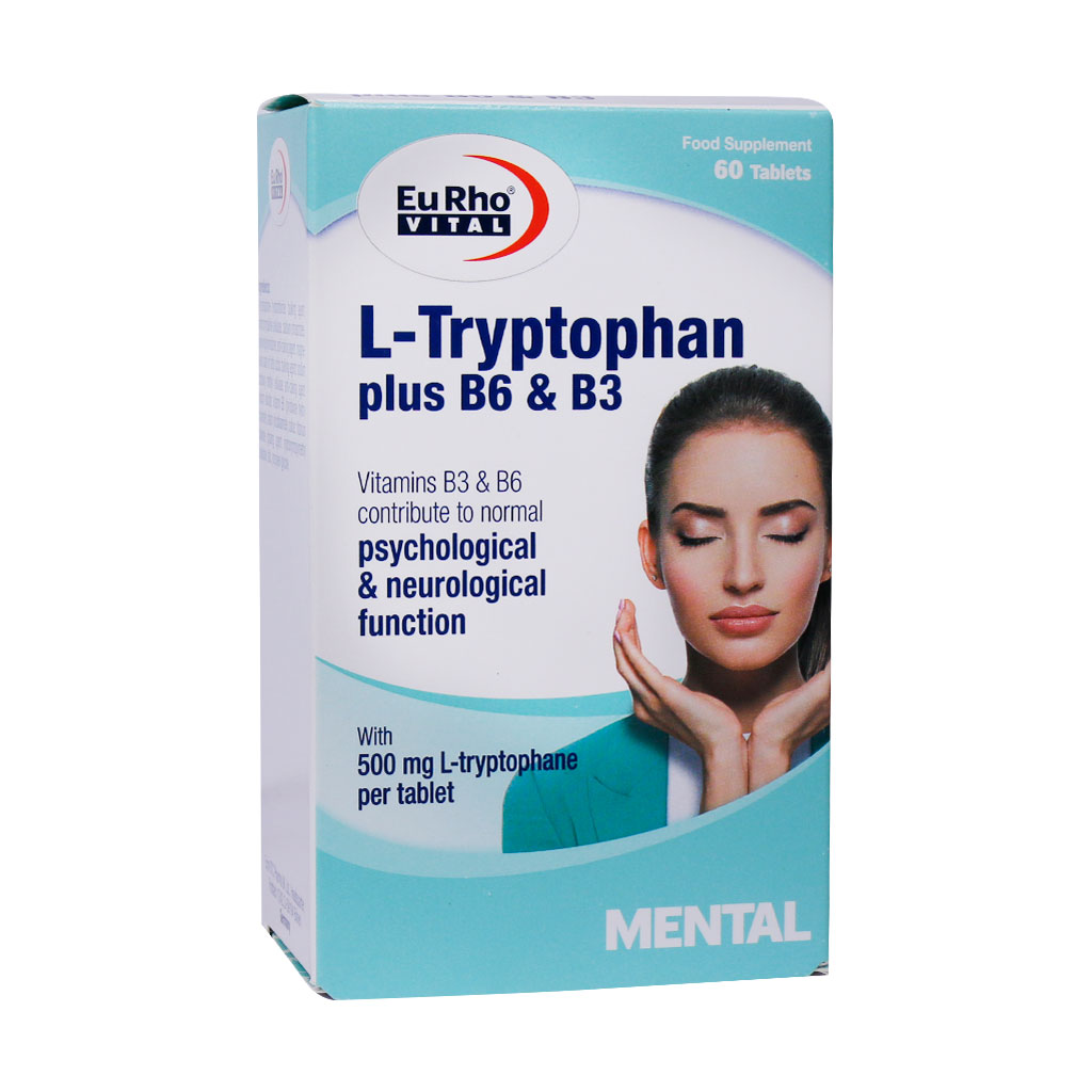 قرص ال تریپتوفان پلاس B6 و B3 یوروویتال 60 عدد Eurhovital L Tryptophan Plus B6 And B3 60 Capsules