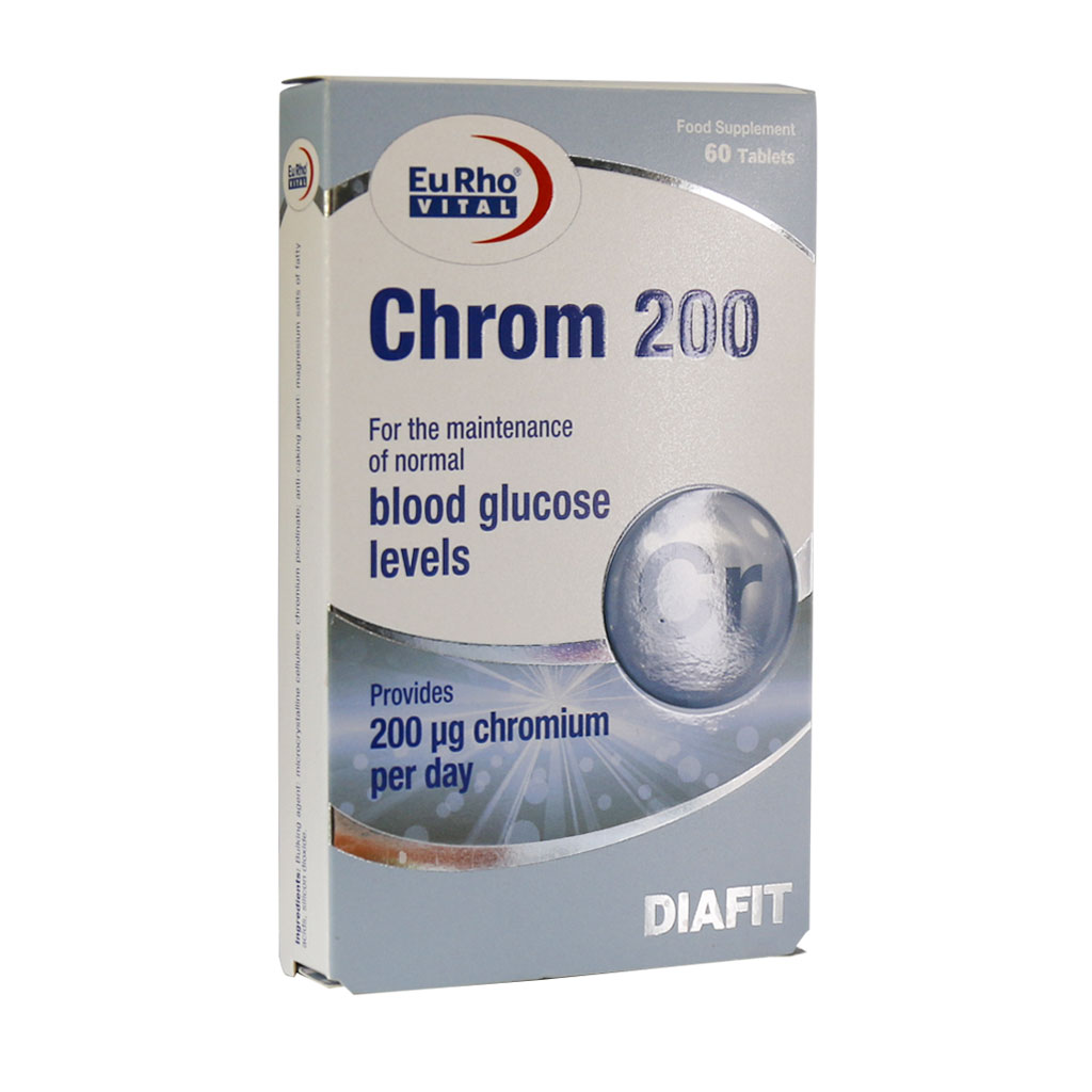 قرص کروم 200 میکروگرم یوروویتال 60 عدد Eurho Vital Chrom 200 µg 60 Tabs (قرص لاغری )