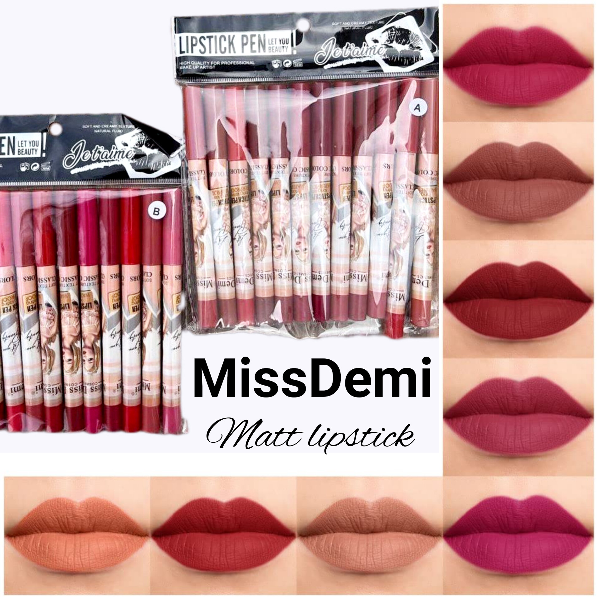 رژ لب مدادی مات میس دمی Matte Lipstick Crayon MISS DEMI