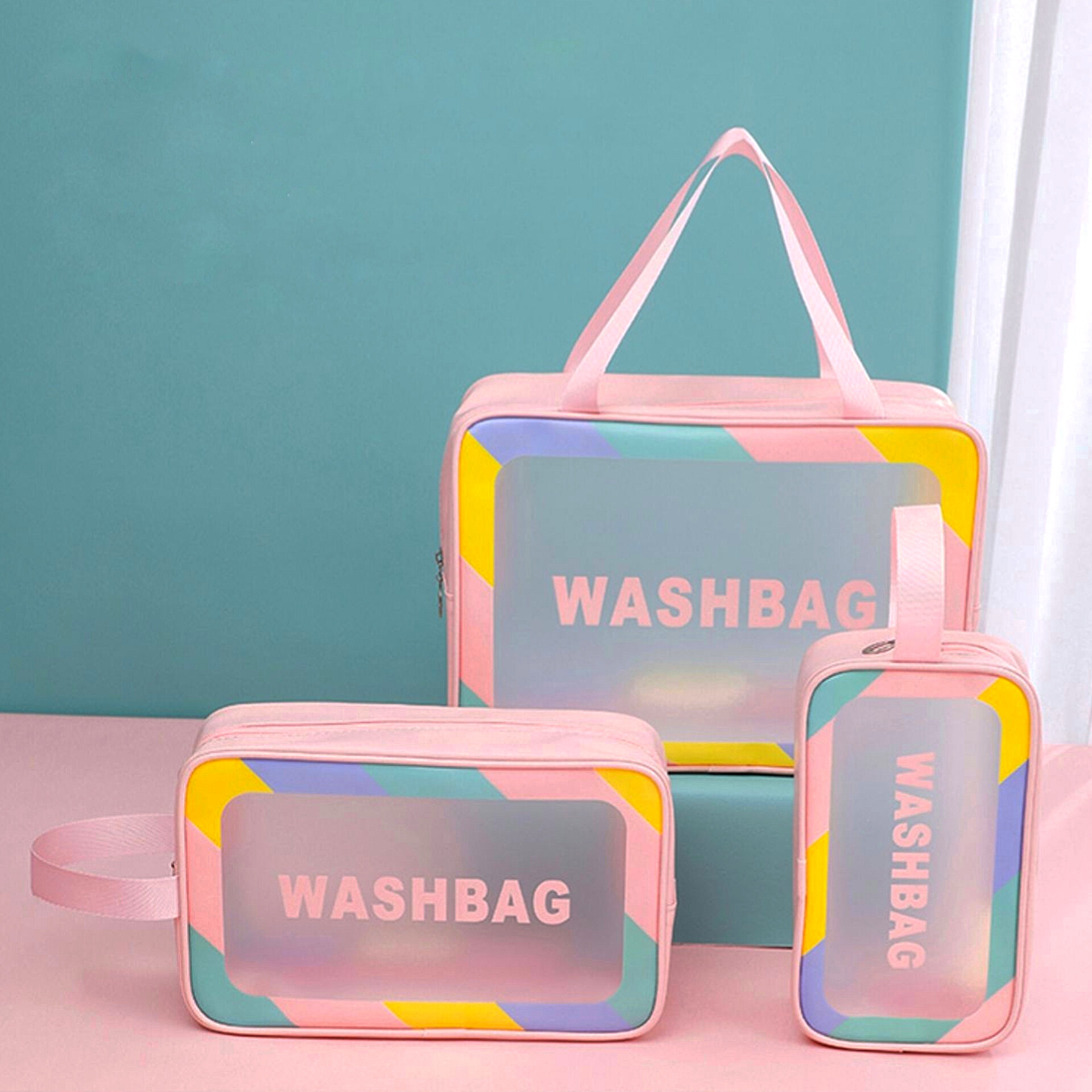 کیف واش بگ آرایشی و بهداشتی دور رنگ ضدآب اورجینال washbag