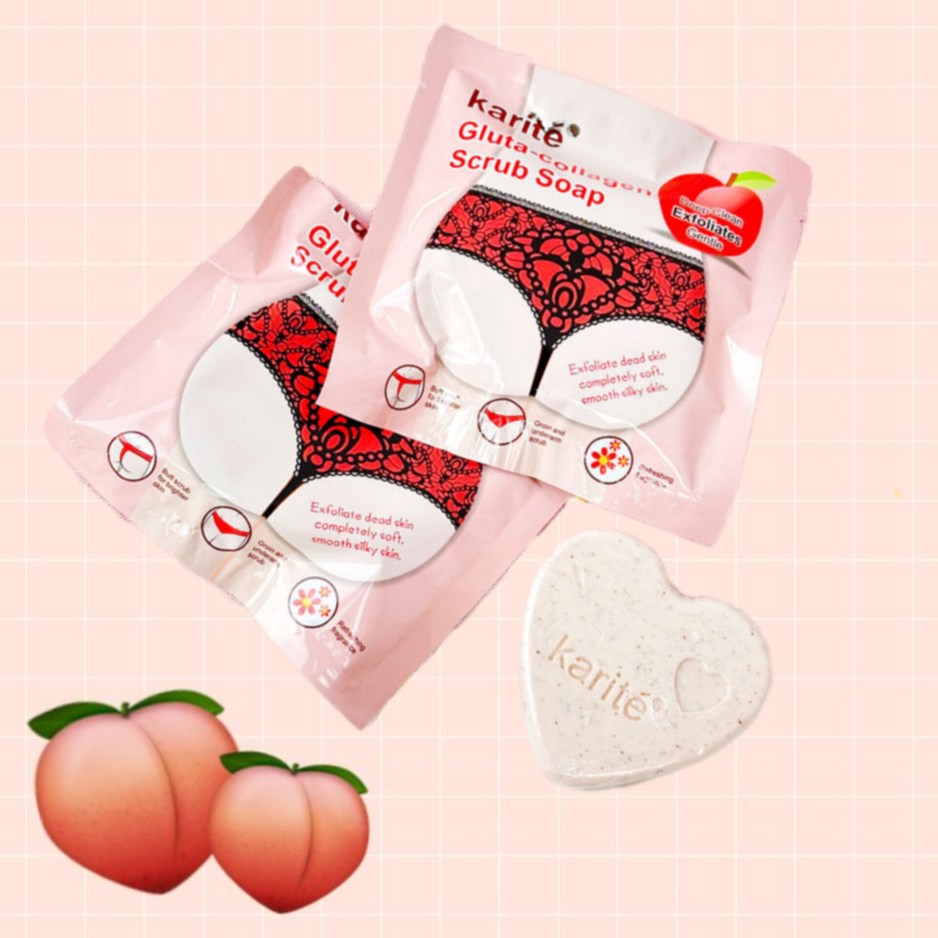 صابون هلو بیکینی کاریته روشن کننده و اسکراب 60گرم Karite Gluta Collagen Scurub Soap