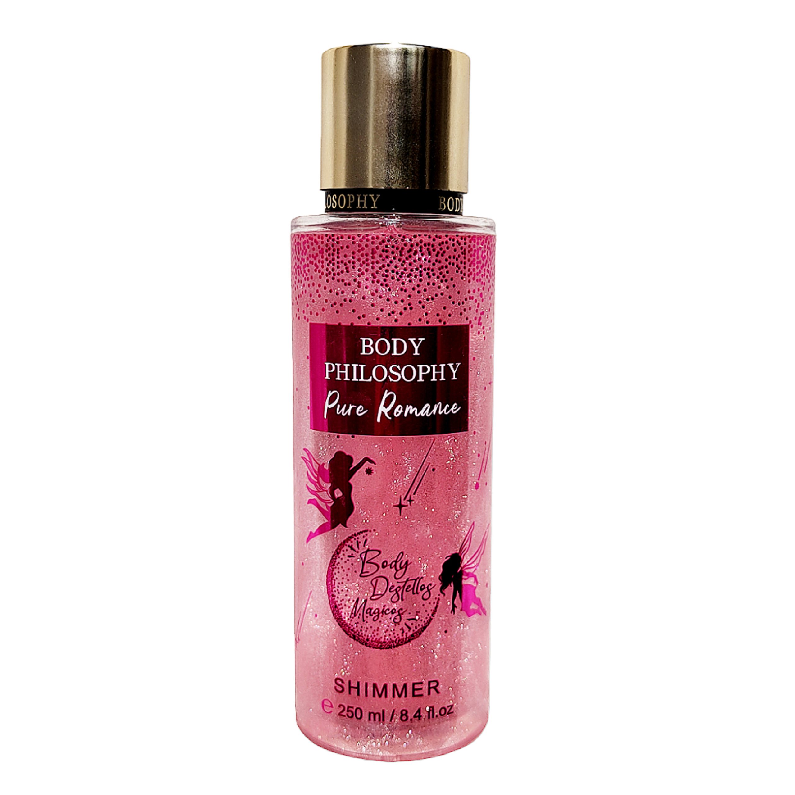 بادی اسپلش اکلیلی بادی فیلسوفی مدل پیور رومانس شیمر 250 میل BODY PHILOSOPHY Body Splash Pure Romance Shimmer