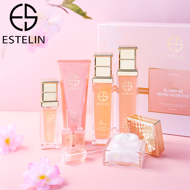 پک شکوفه گیلاس استلین 8عددی ( پک مراقبت پوستی ) ESTELIN Cherry Blossoms 8pcs Skin Care Set