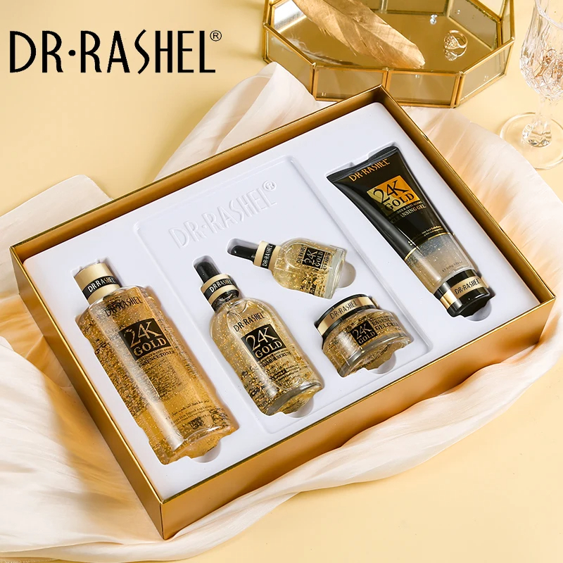 پک طلا 24K دکترراشل 5 عددی ضدپیری ( پک مراقبت پوستی ) DR RASHEL 24K Gold Anti Aging and Radiance 5pcs Skin Care Set