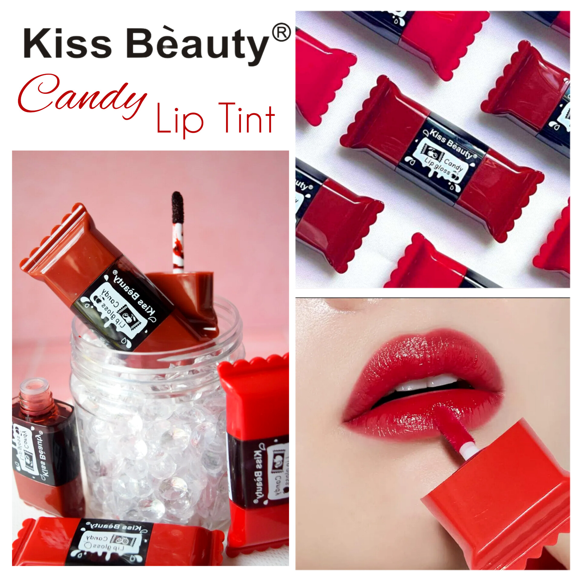 تینت لب شکلات کیس بیوتی حجم 8 میل KISS BEAUTY CANDY LIP TINT