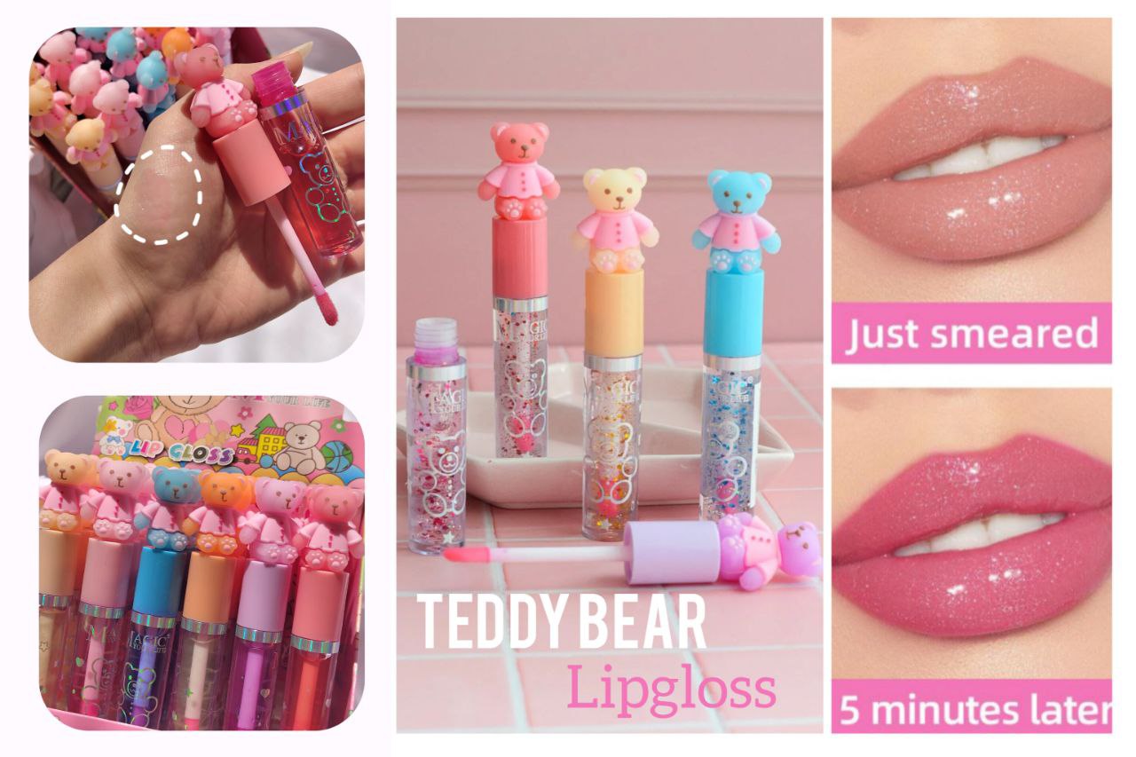 لیپ گلاس حرارتی مجیک مدل تدی خرسی Magic Teddy Bear Lip Gloss