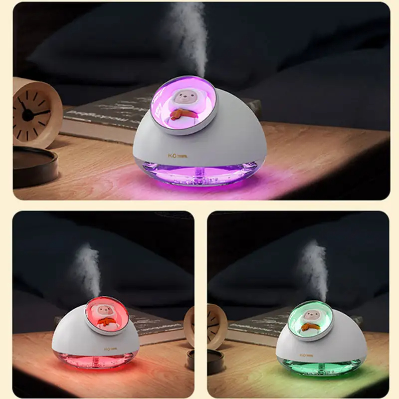دستگاه بخور سرد و چراغ خواب مدل سفینه و عروسک خرسی 160میل  H₂O Humidifier