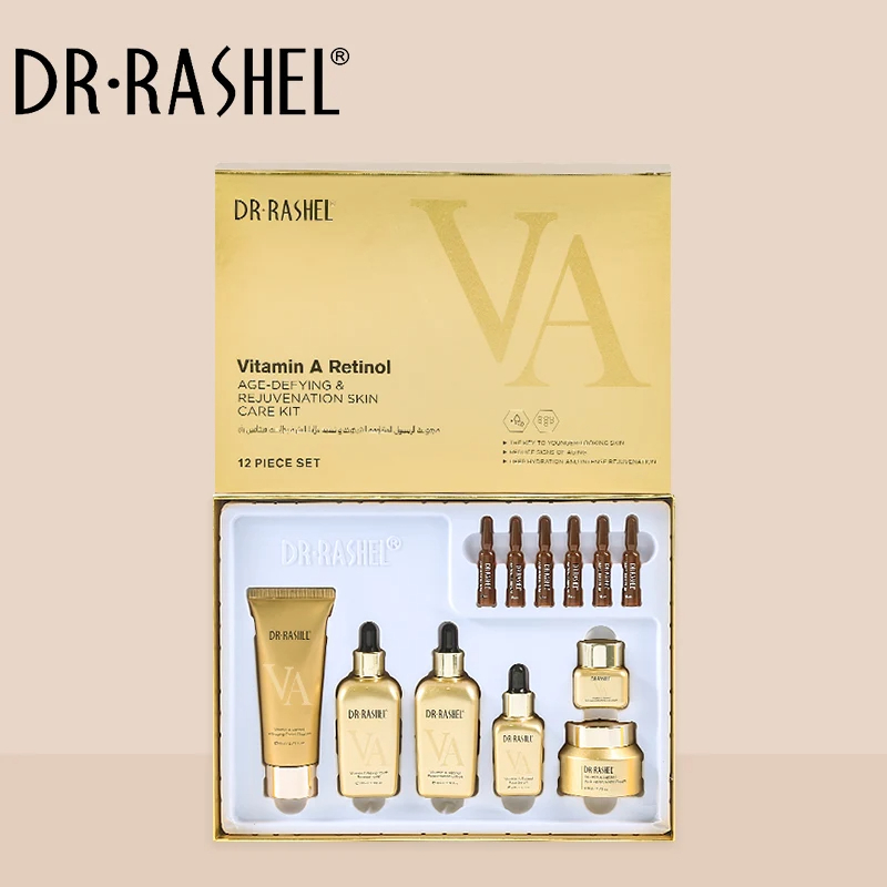 پک رتینول دکترراشل 12 عددی اورجینال ( پک مراقبت پوستی )DR.RASHEL Vitamin A Retinol Age-Defying and Rejuvenation 12pcs SkinCare Set