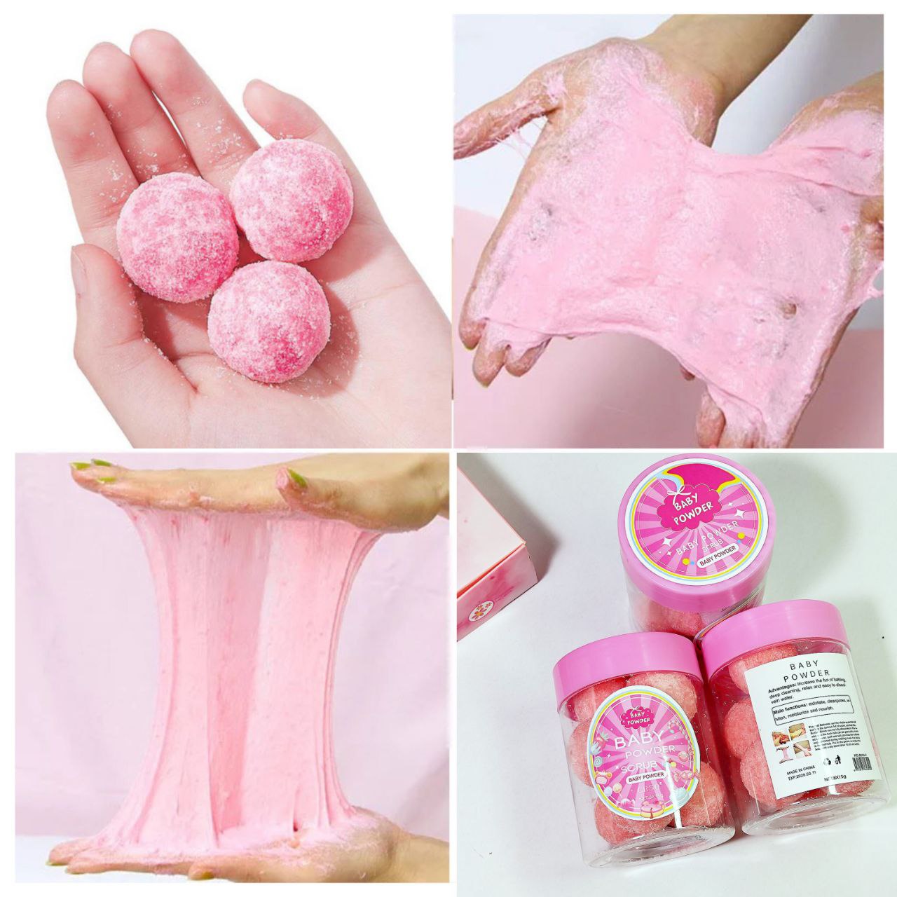 اسکراب توپی آدامسی بیبی پاودر 120گرم Baby Powder Scrub Ball