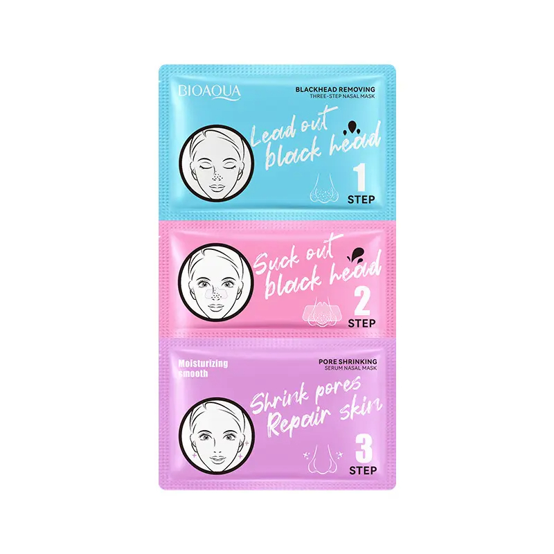 ماسک بینی سه مرحله ای بیوآکوا BIOAQUA Blackhead Nasal Mask Three-Step Nose