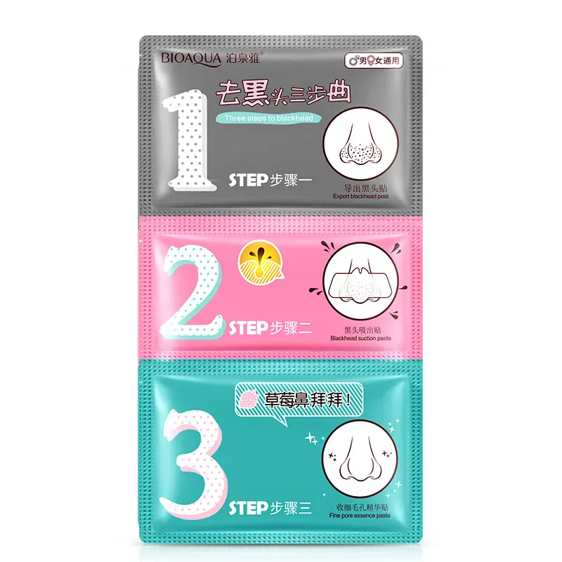 ماسک بینی سه مرحله ای جوش سر سیاه بیوآکوا BIOAQUA Blackhead Nasal Mask Three-Step Nose