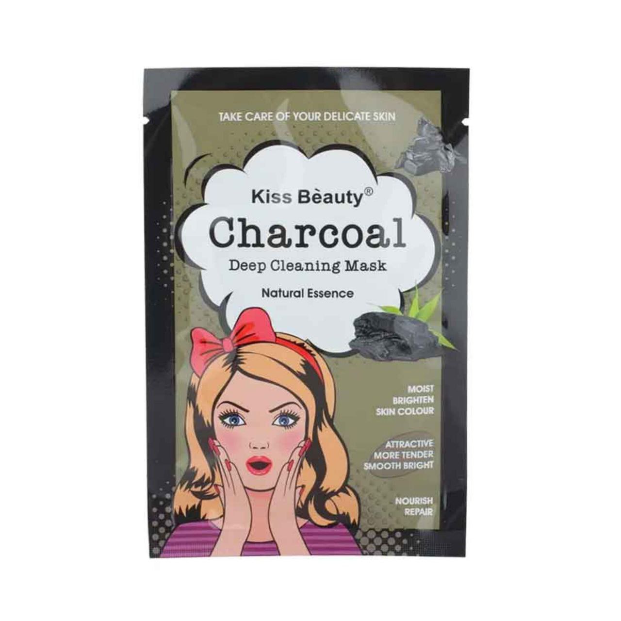 ماسک ورقه ای زغال کیس بیوتی Kiss Beauty Charcoal Deep Cleaning Mask