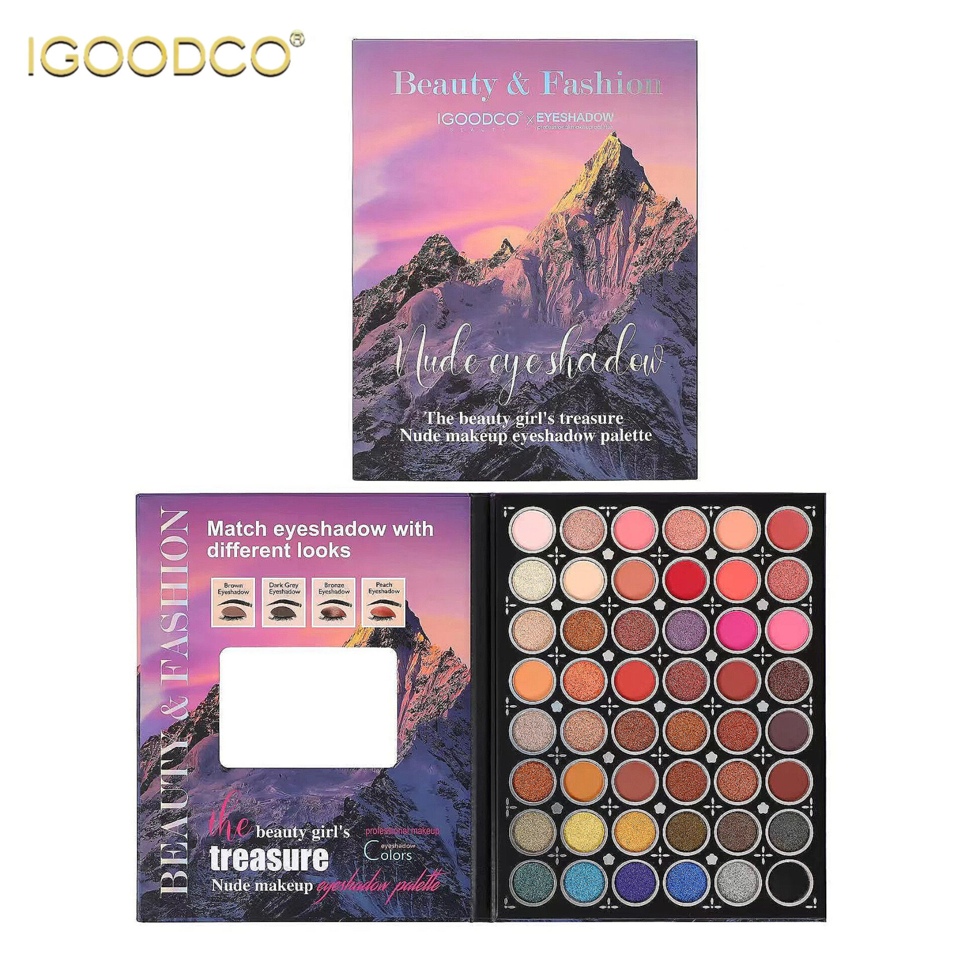 پالت سایه چشم آی گود کو مدل کوهستان 48 رنگ اورجینال IGOODCO 48 colors Eye Shadow Palette
