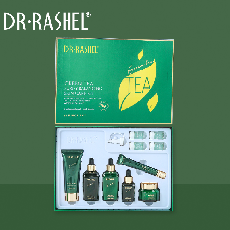 پک چای سبز دکترراشل 10 عددی اورجینال ( پک مراقبت پوستی ) DR.RASHEL Green Tea 10pcs SkinCare Set