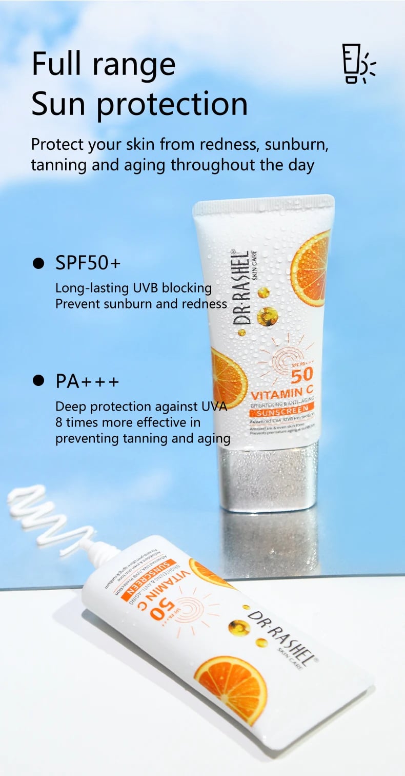 ضدآفتاب ویتامین سی دکتر راشل SPF50 حجم50گرم DR.RASHEL Vitamin C Sunscreen 5 1