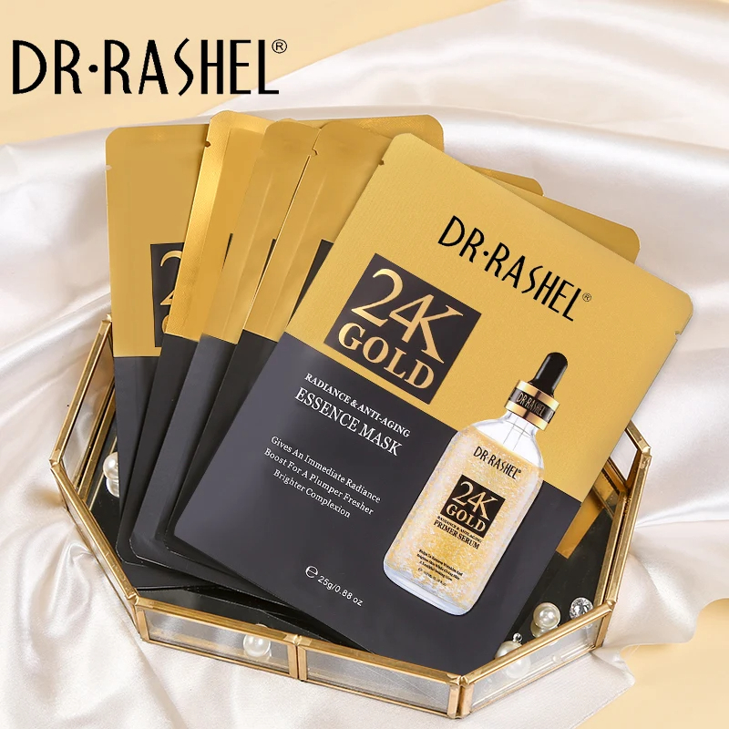 ماسک ورقه‌ای طلا 24K دکتر راشل اورجینال 25 گرم DR.RASHEL 24K Gold Essence Mask