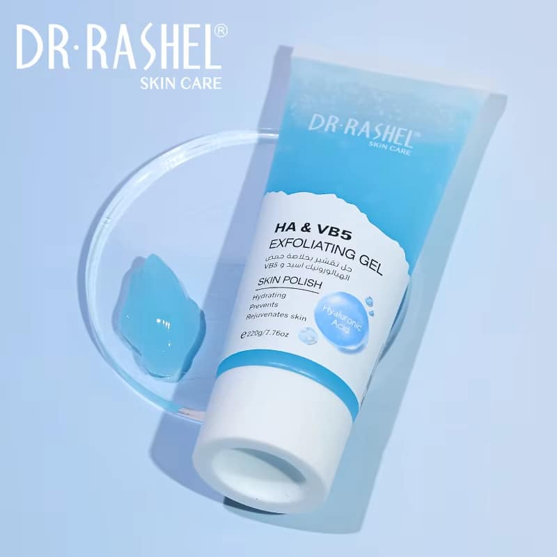 ژل لایه بردار هیالورونیک اسید و ویتامین B5 دکتر راشل اورجینال 220گرم DR.RASHEL Hyaluronic acid & VB5 Exfoliathing Gel