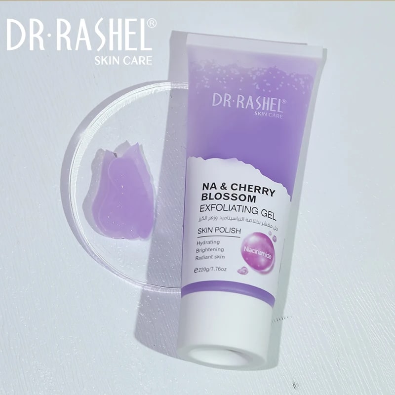 ژل لایه بردار نیاسینامید و شکوفه گیلاس دکتر راشل اورجینال 220گرم DR.RASHEL Niacinamide & Cherry blossom Exfoliathing Gel