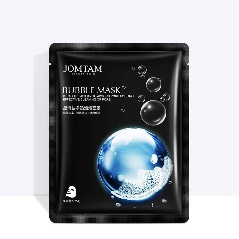 ماسک ورقه ای حبابی نمک دریای سیاه جام تام 25 گرمی JOMTAM Bubble Mask