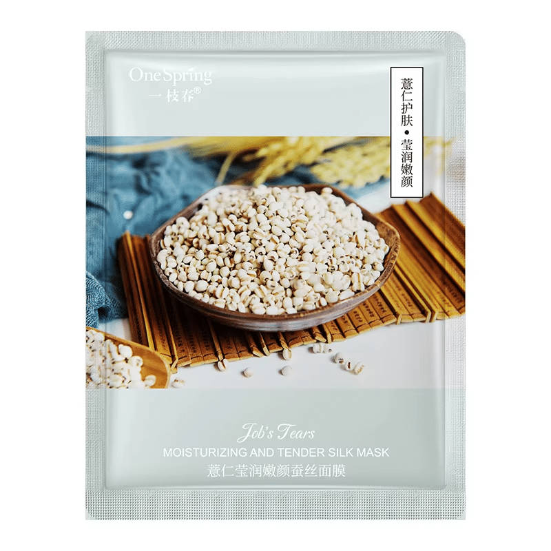ماسک ورقه‌ای ابریشم و شال تسبیح وان اسپرینگ 25گرم OneSpring Job's Tears Silk Mask