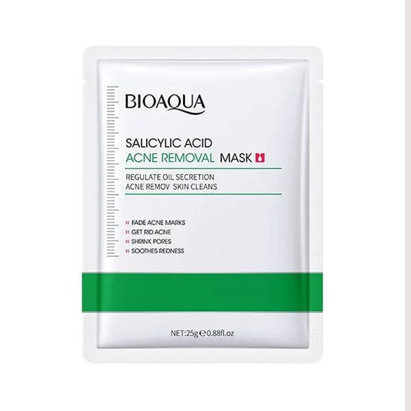 ماسک ورقه‌ای سالیسیلیک اسید بیوآکوا 25گرم BIOAQUA SALICYLIC ACID ACNE REMOVAL FACIAL MASK