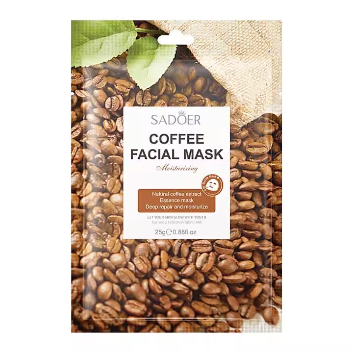 ماسک ورقه‌ای قهوه سادور 25گرم SADOER Coffee Facial Mask