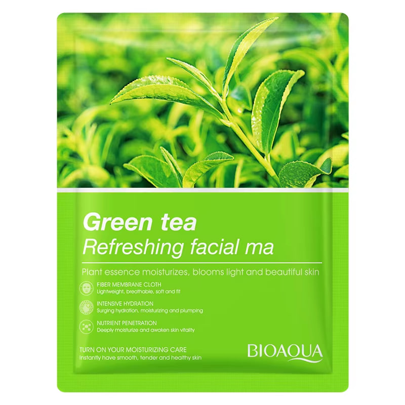 ماسک ورقه‌ای چای سبز بیوآکوا 25گرم BIOAQUA Green Tea Refreshing Mask