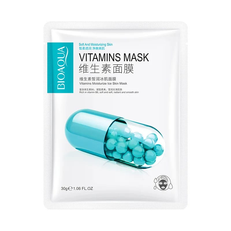 ماسک ورقه ای یخی مولتی ویتامین بیوآکوا  30گرم BIOAQUA Vitamins Moisturize Ice Skin Mask