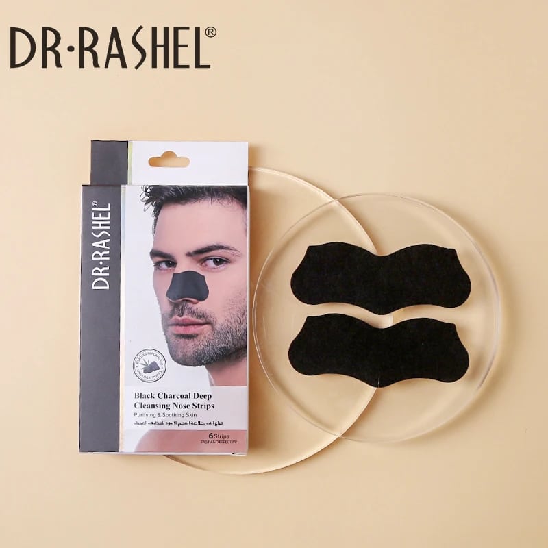 چسب بینی زغالی دکتر راشل مردانه DR.RASHEL Black Charcoal Deep Cleansing Nose Strips for Men